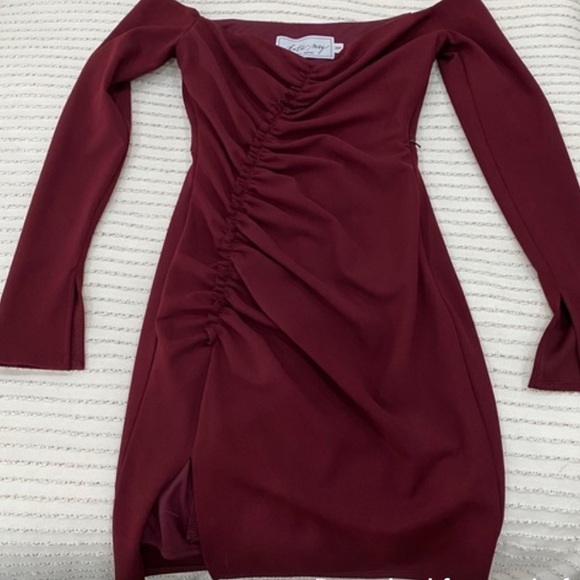 Katie May Imma Boss Mini Dress in Bordeaux - Picture 7 of 9